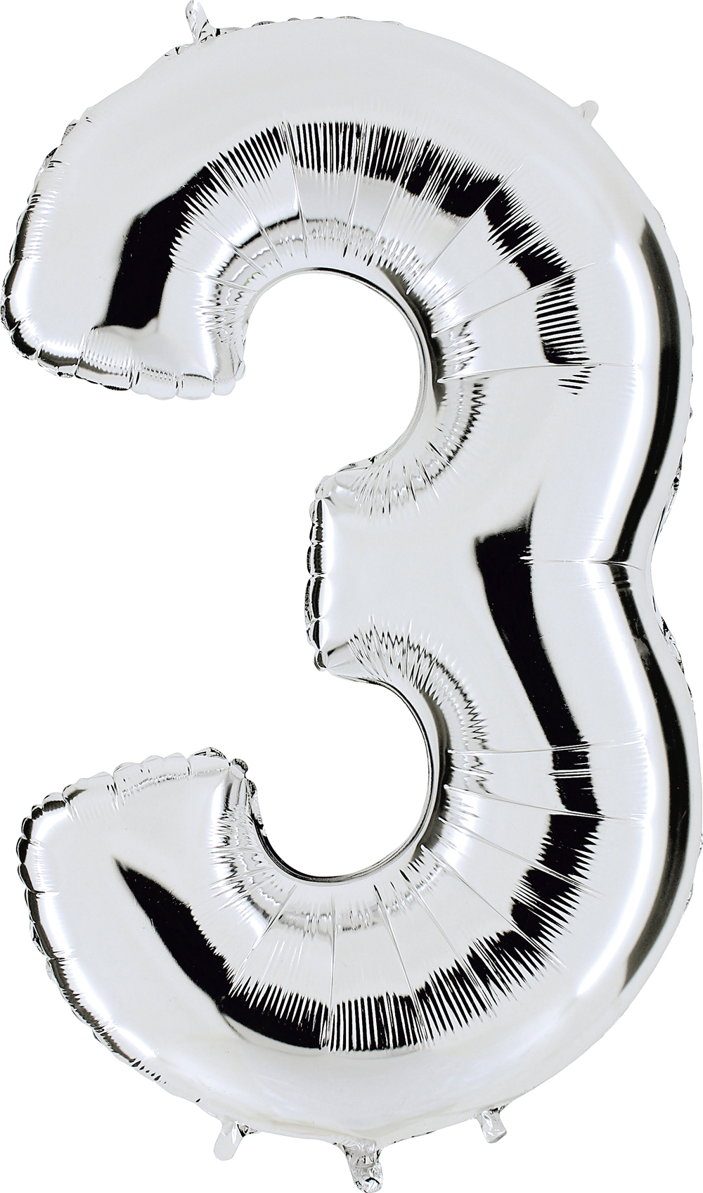 Zahlenballon 40" Folienzahl "3" silber