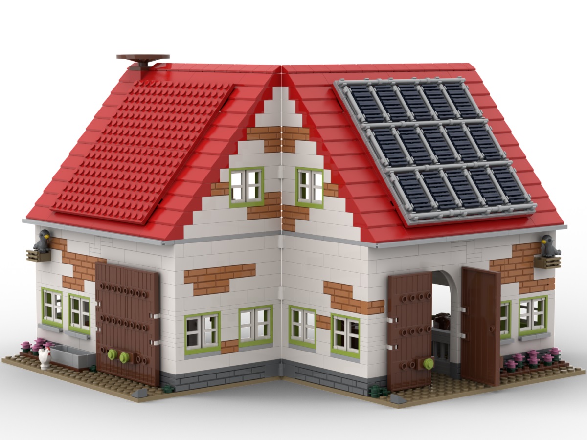 KiddiCraft Klemmbausteinset Bauernhof Stall - viele Figuren inklusive 1114 Teile