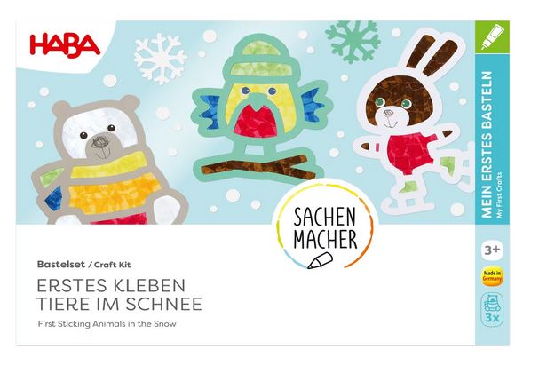 Haba Sachenmacher Bastelset Erstes Kleben Tiere im Schnee