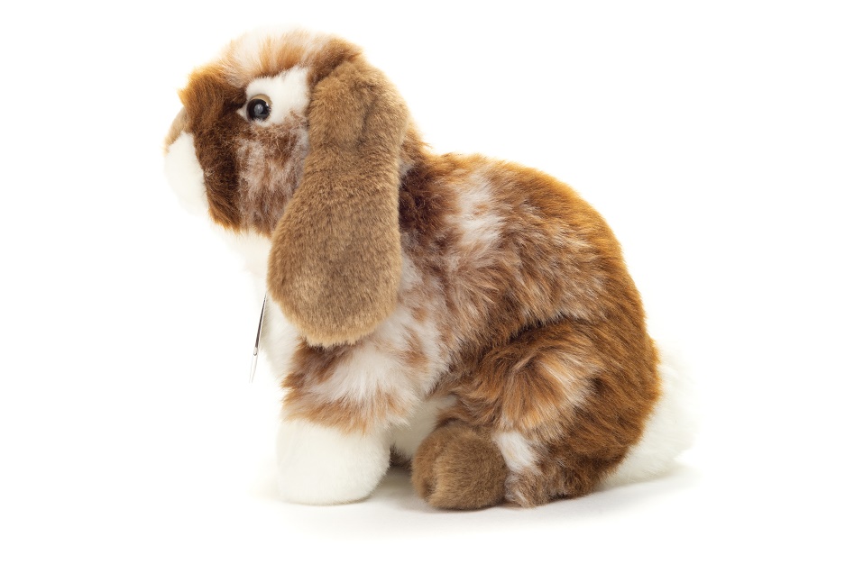 Hermann Teddy Hase sitzend dunkelbraun/weiß gescheckt 20 cm Stofftier