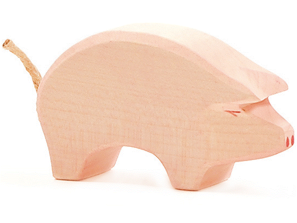 Ostheimer Schwein Rüssel tief Holzfigur