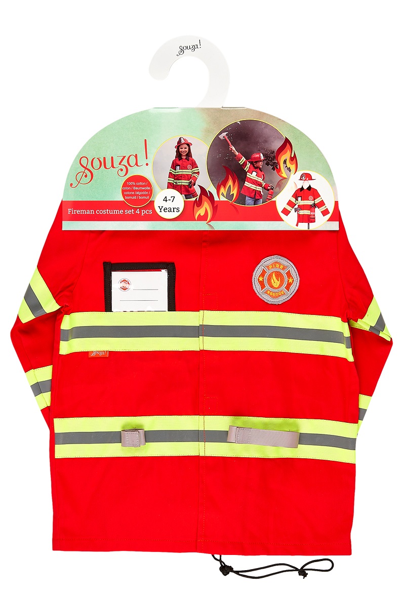 Souza for Kids rotes Feuerwehrkostüm-Set 5-7 Jahre