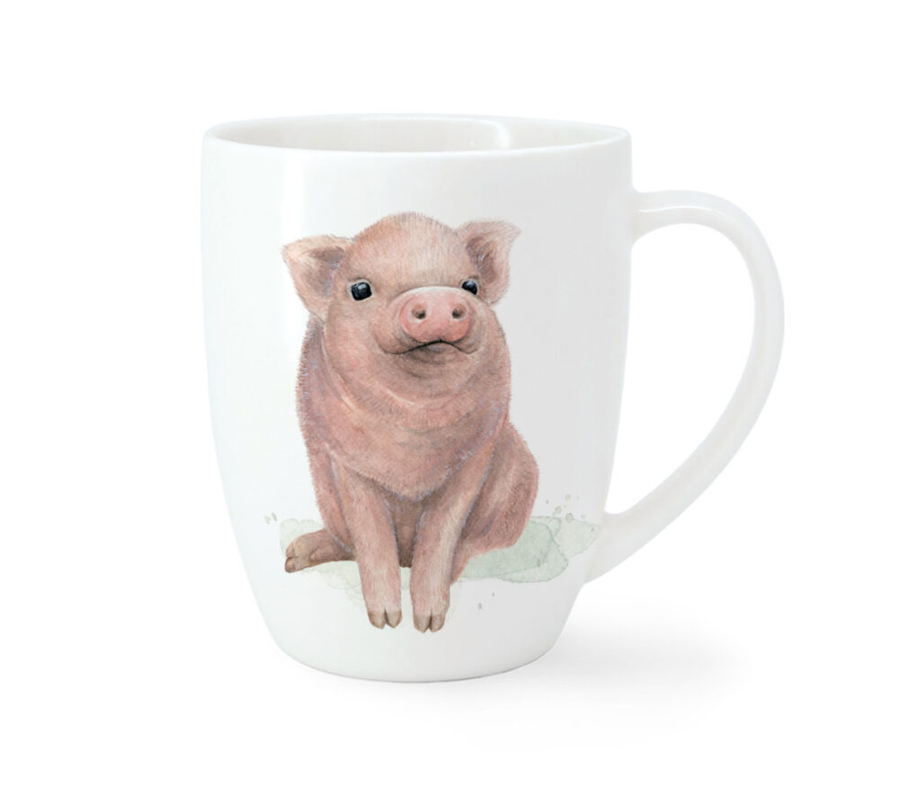 Maluu Porzellantasse Lucky Piglet aus Porzellan mit zwei Schwein-Motiven