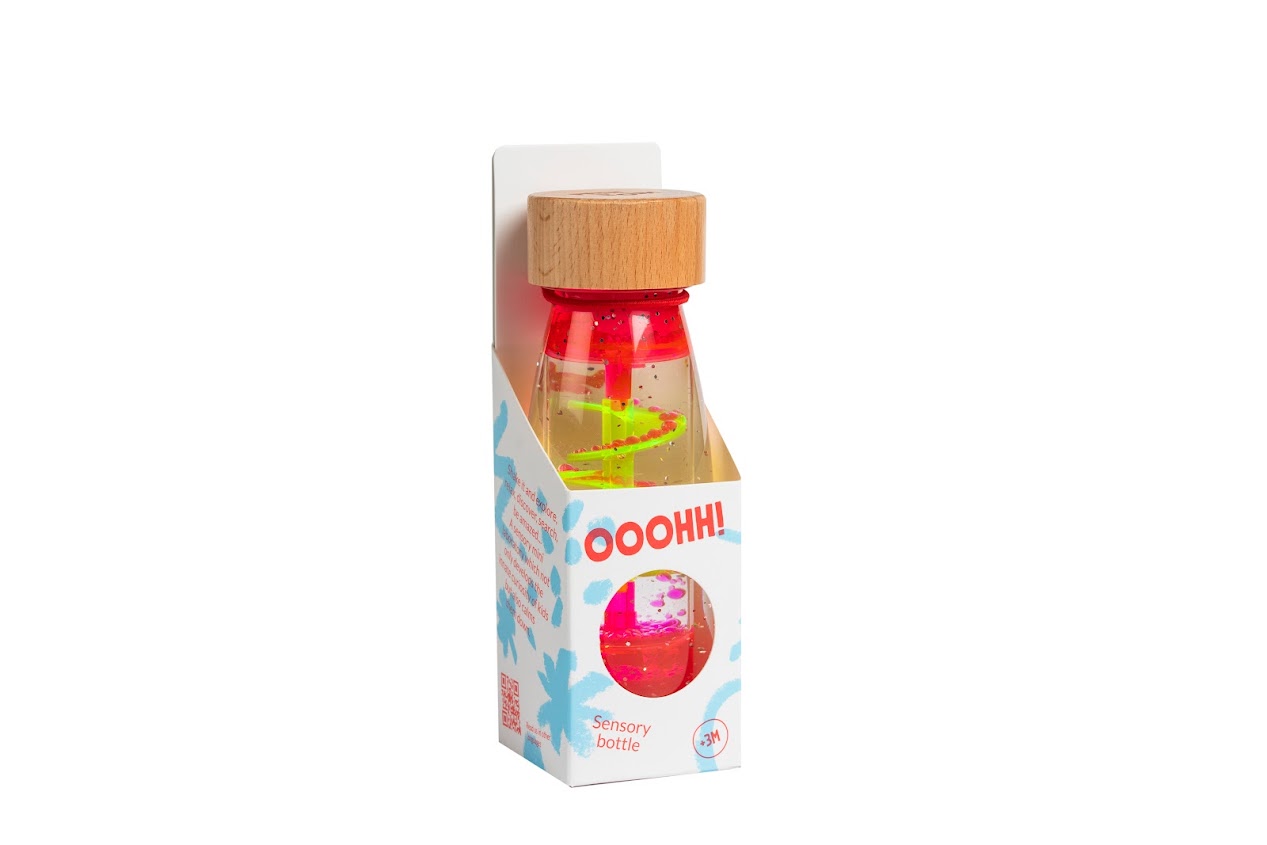 Petit Boum Move Bottle Spiral pink Sensorik Spielzeug Sensory Bottle