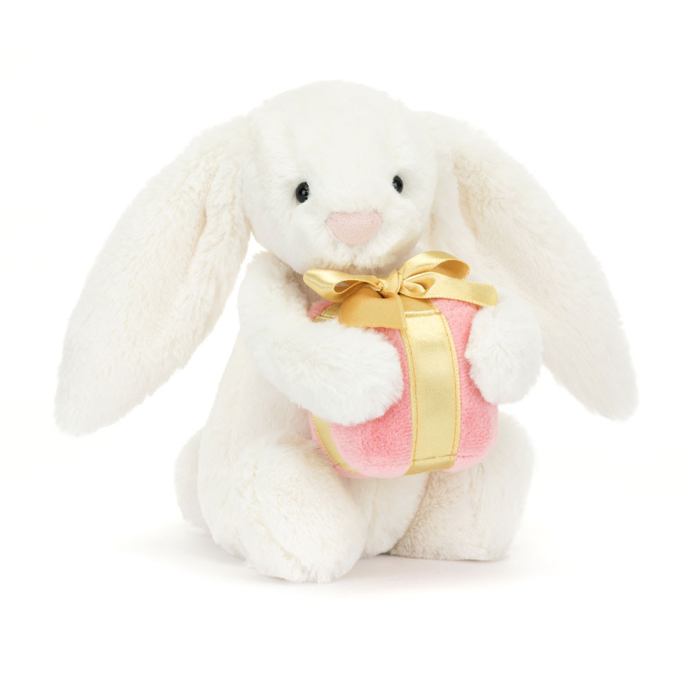 Jellycat Stofftier Bashful Bunny with Present Little 