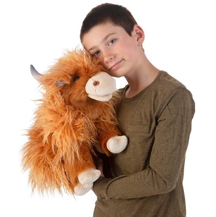 Folkmanis Handpuppe Schottisches Hochlandrind /Highland Cow