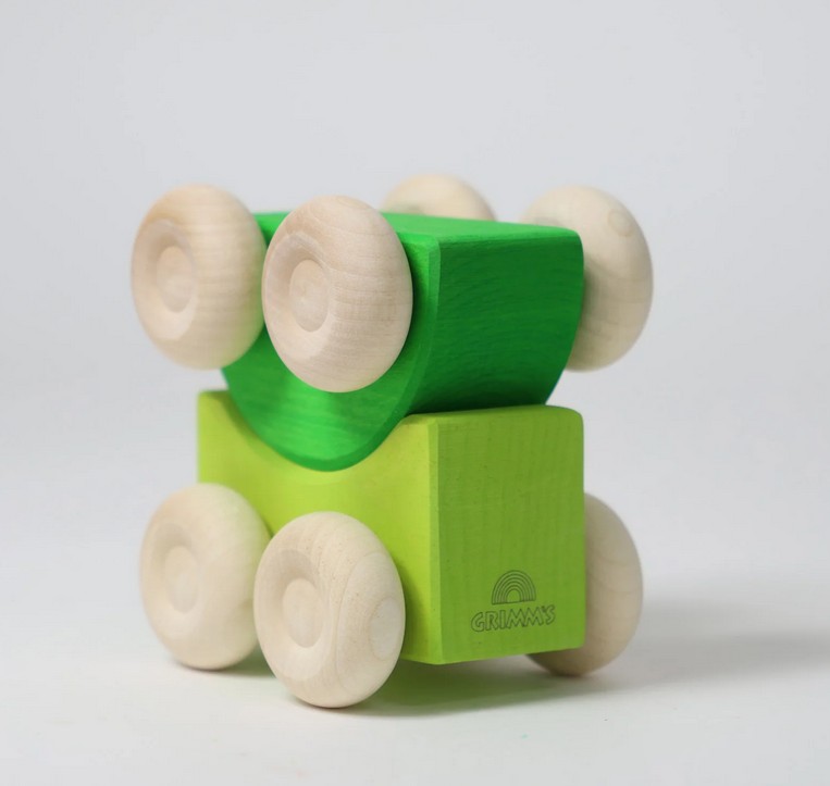 Grimms Stapel-Autos Grün zwei Holz Autos im Set