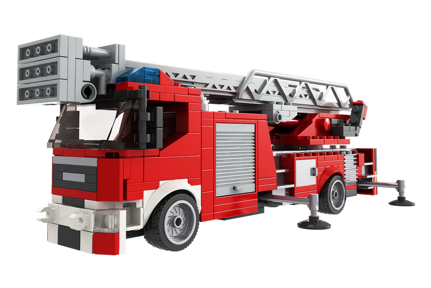 Brixies Plus Drehleiter Klemmbaustein Feuerwehrauto