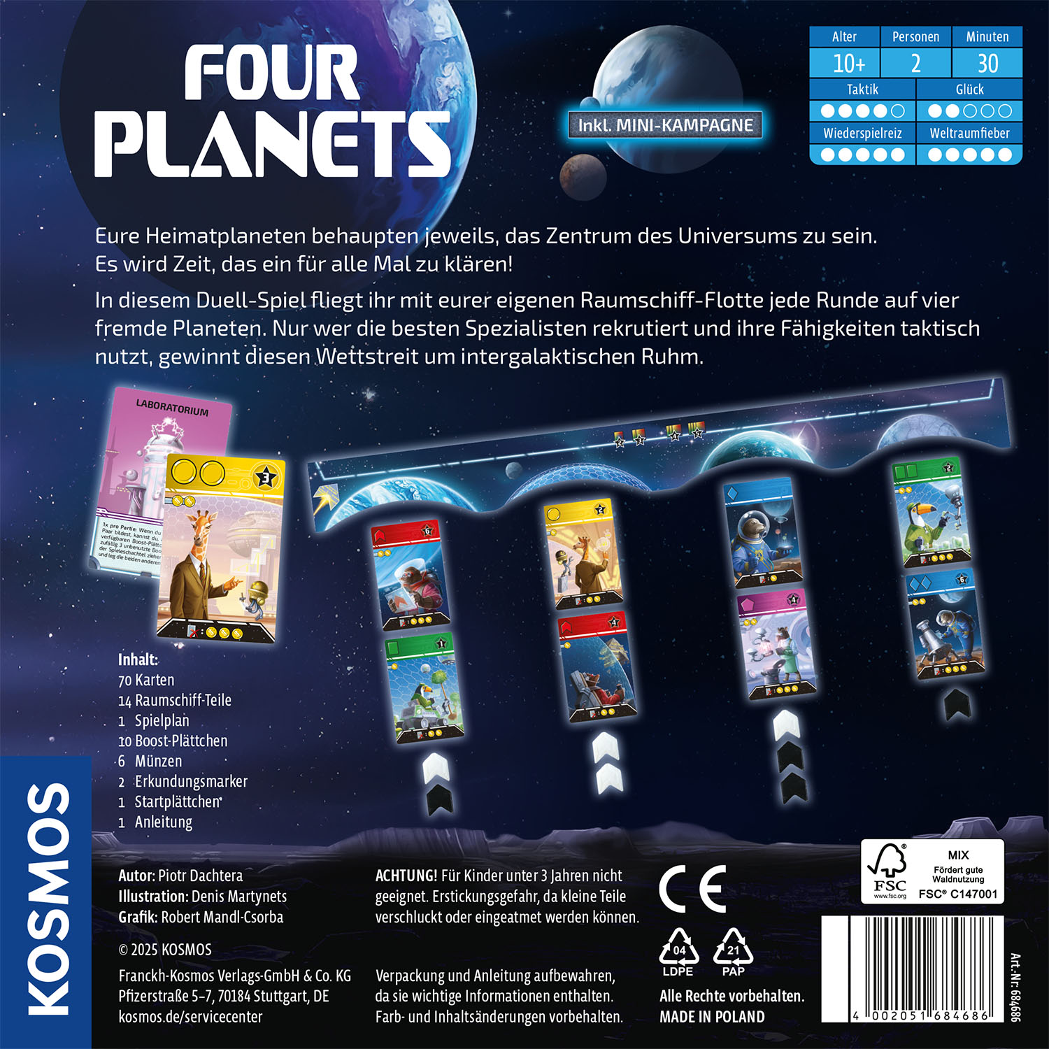 Kosmos Zweipersonenspiel Four Planets