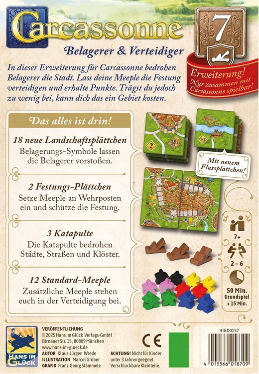 Carcassonne - Belagerer & Verteidiger -  Die 7. Erweiterung Gesellschaftsspiel