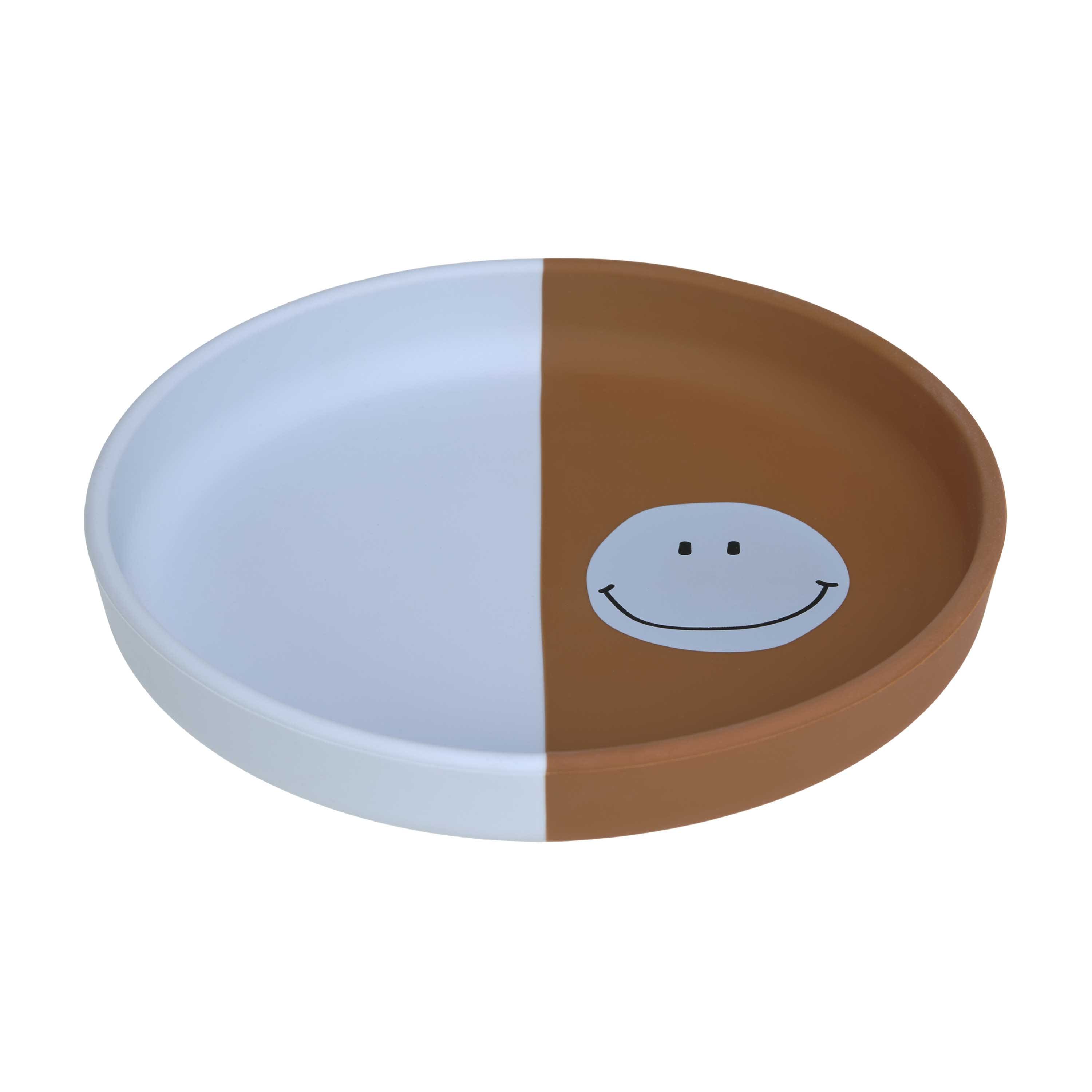 Lässig Kinderteller Silikon Happy Rascals Smile sky blue