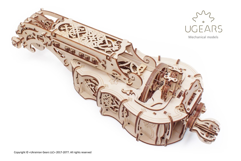 Ugears Musikinstrument Modellbausatz Drehleier, Hurdy-Gurdy 