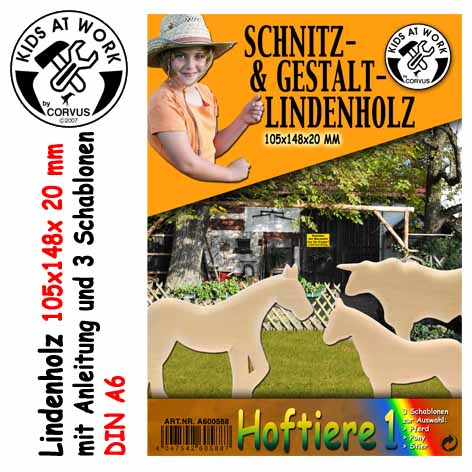 Kids at Work Schnitzholz Hoftiere 1 Klein