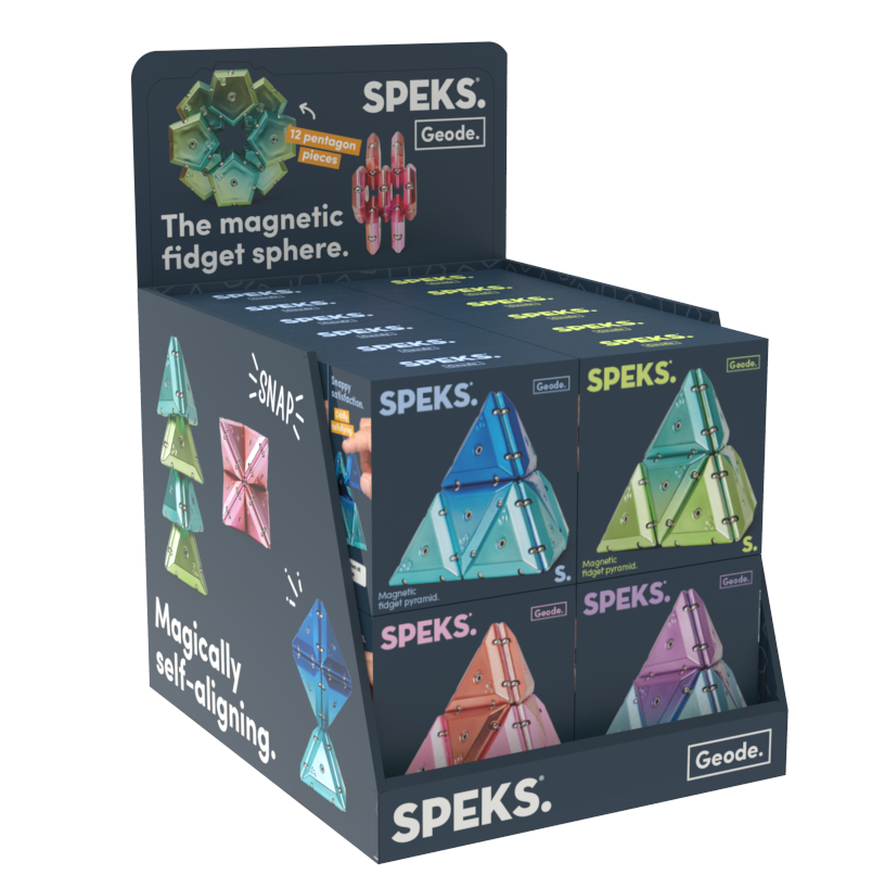 SPEKS Geode Pyramid Chrome Gamma Green Magnet Fidgettoy ab 14 Jahren
