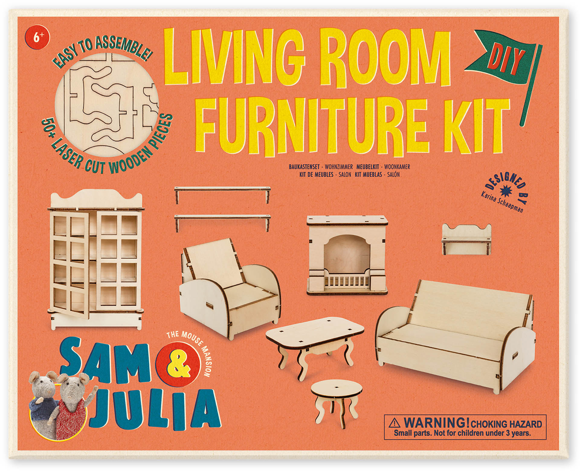 Sam und Julia Mäusehaus Baukastenset Wohnzimmermöbel Puppenhaus DIY