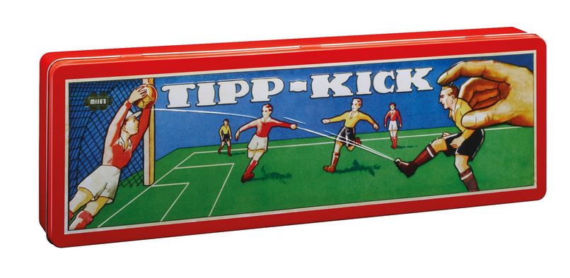 TIPP-KICK Retro Edition Tischfussballspiel in Metallbox edle Spielvariante