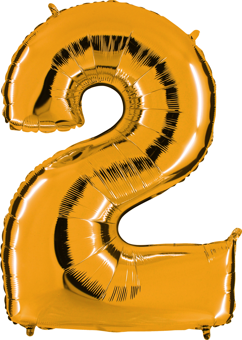 Zahlenballon 40" Folienzahl "2" Gold (Altgold)