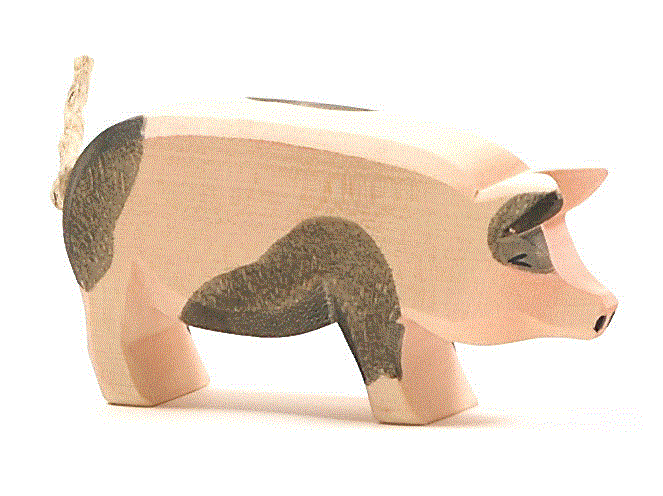 Ostheimer Schwein gefleckt Kopf hoch