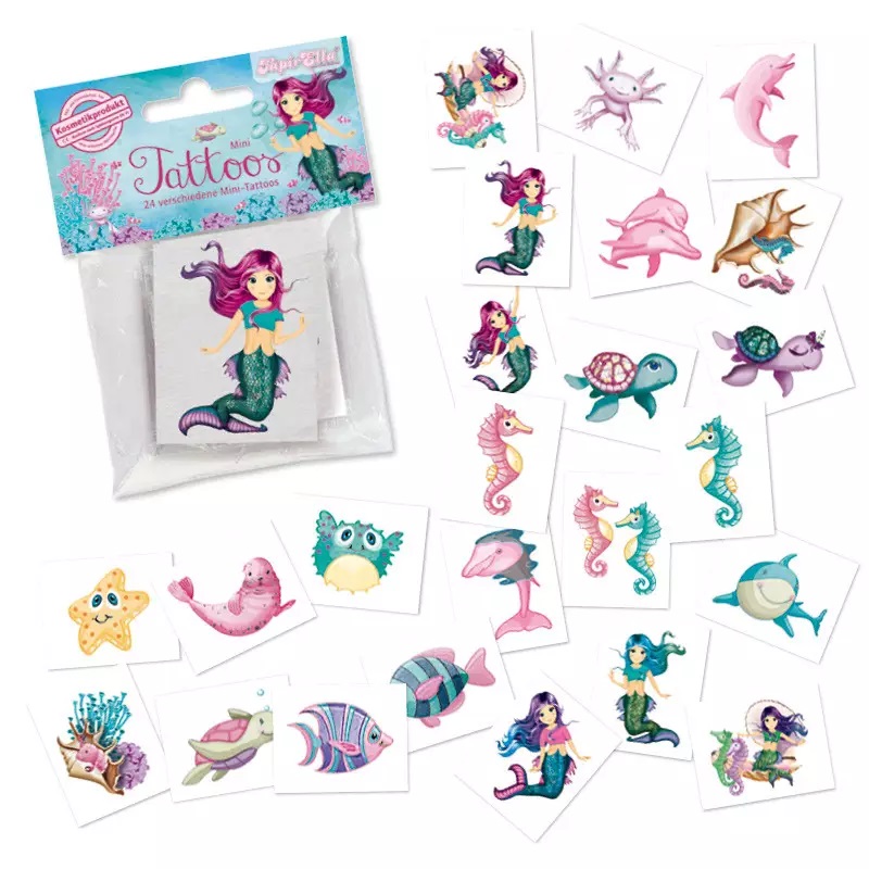 Lutz Mauder TapirElla Mini-Tattoo-Set, Meerjungfrau Coralie 24-tlg.