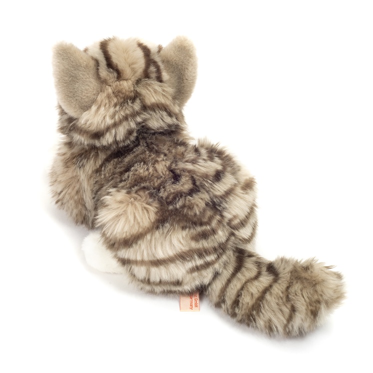 Hermann Teddy Katze liegend grau 20 cm Stofftier