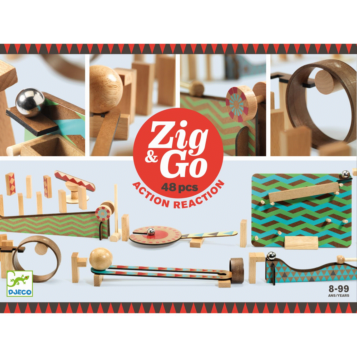 Djeco Zig & Go Rot - 48 Teile 