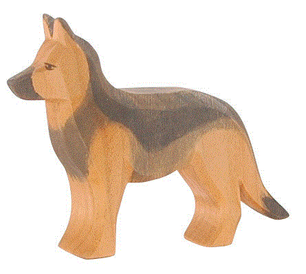 Ostheimer Schäferhund stehend Holzfigur