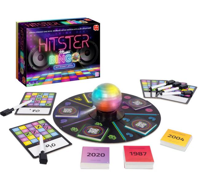 Jumbo Partyspiel Hitster Bingo Gesellschaftsspiel rund um die Musik