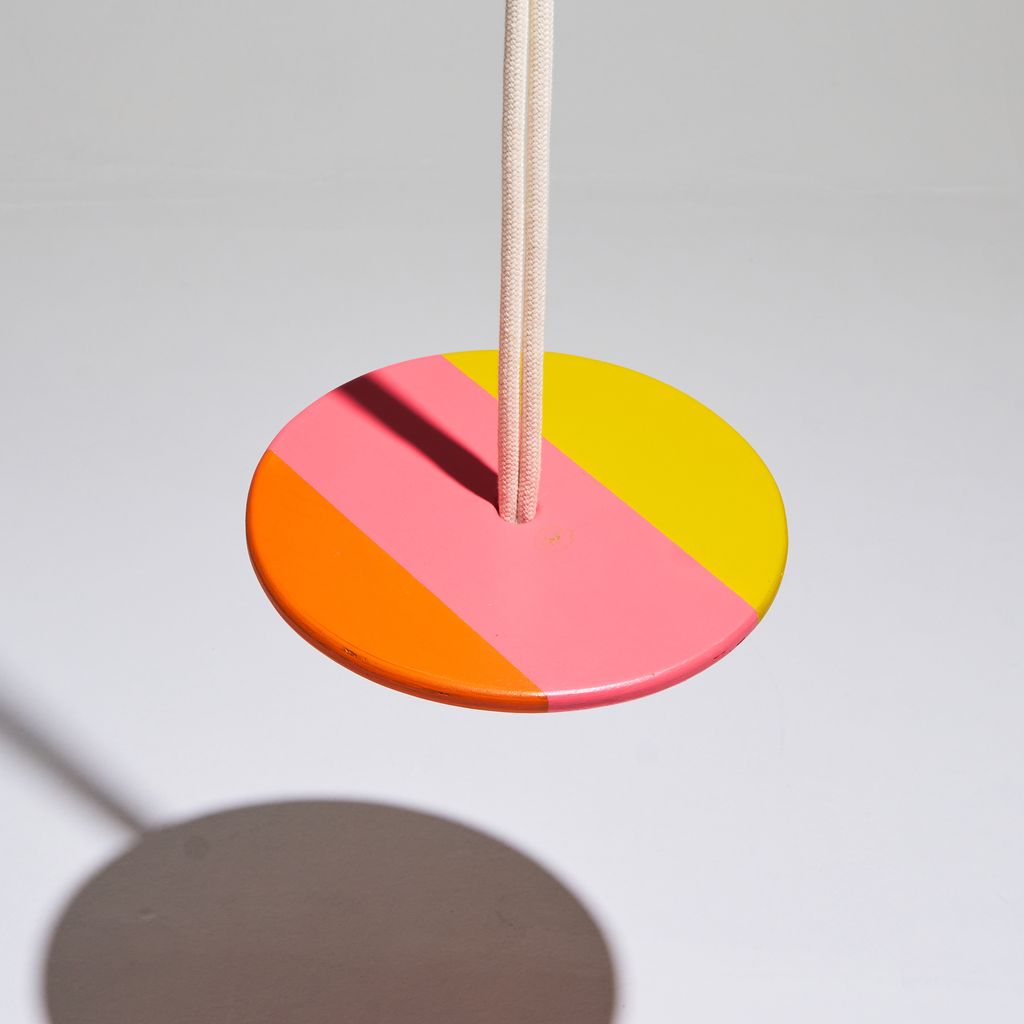 Eperfa Bunte Teller-Schaukel Holz rosa für Kinder