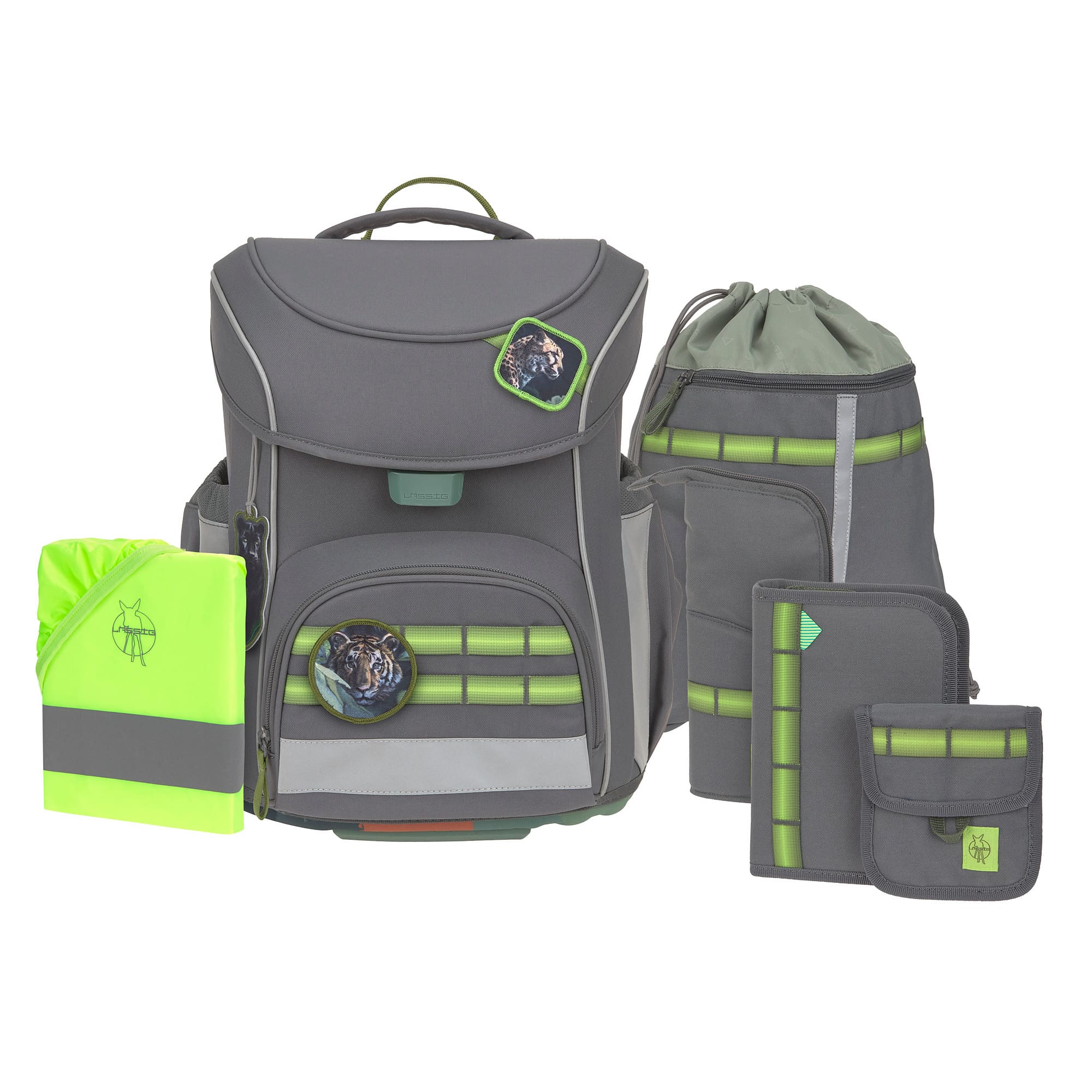 Lässig School Set Slim Unique anthrazit Schultasche / Schulranzen Set