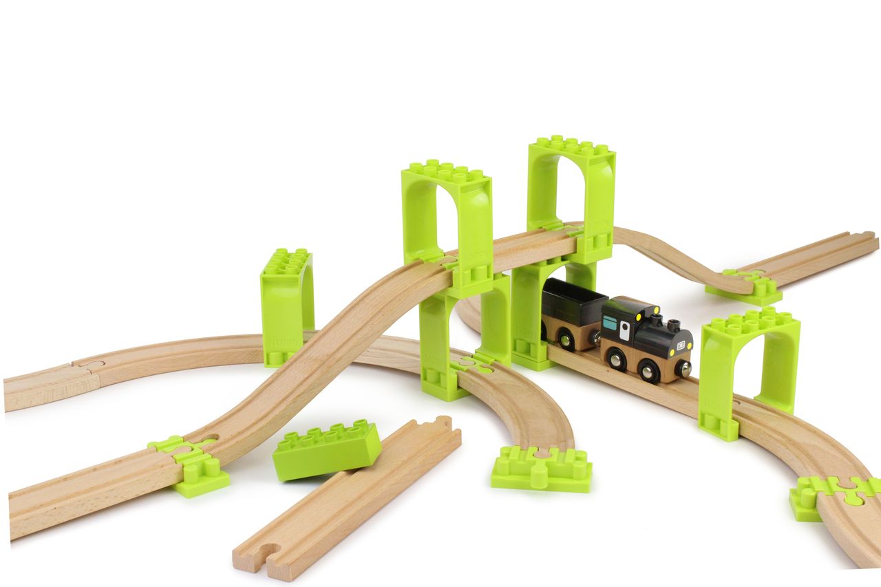 Noppi Eisenbahn- 16 Bauteile für Brücken