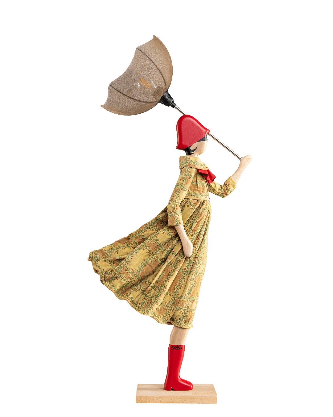 Skitso Little Girls Tischlampe Ismeria Naturholz Edition mit Buchenholzfuß und Korpus