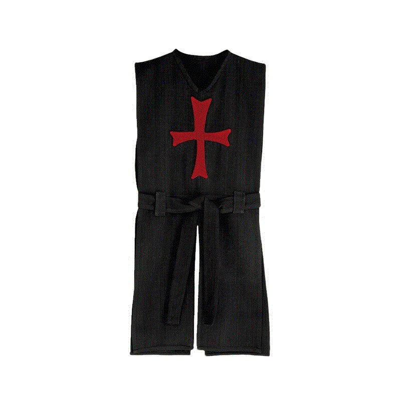 Vah Tempelritter-Wappenrock. schwarz, rotes Kreuz 