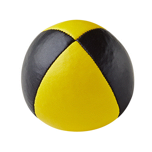 Henrys Beanbag Glatt schwarz/gelb 58 zweifarbig Premium Jonglierball Made in Germany