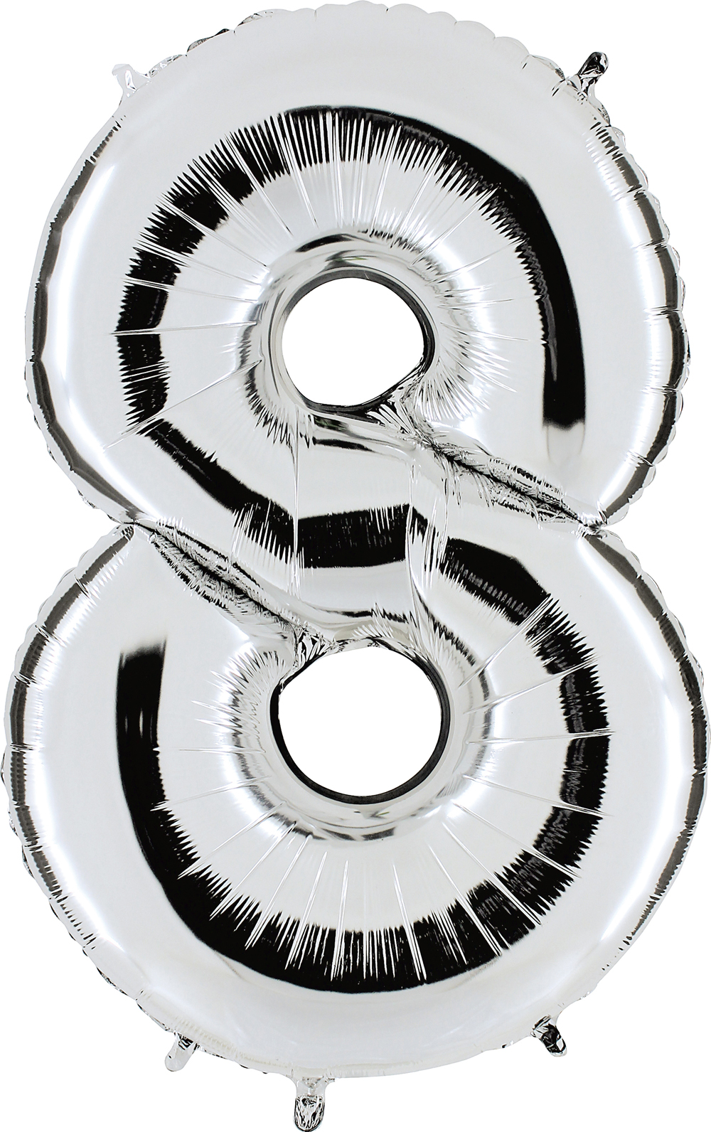 Zahlenballon 40" Folienzahl "8" silber