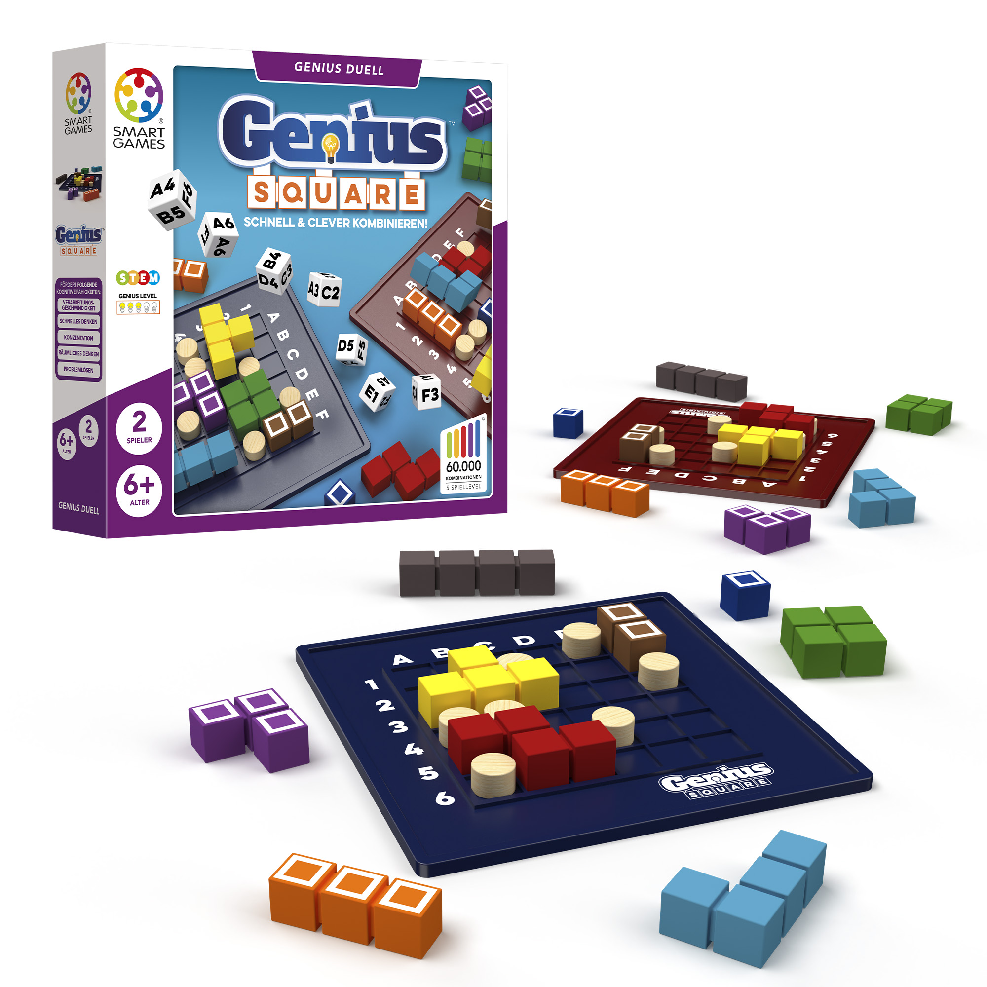 SMARTGames Knobelspiel The Genius Square für 1-2 Personen