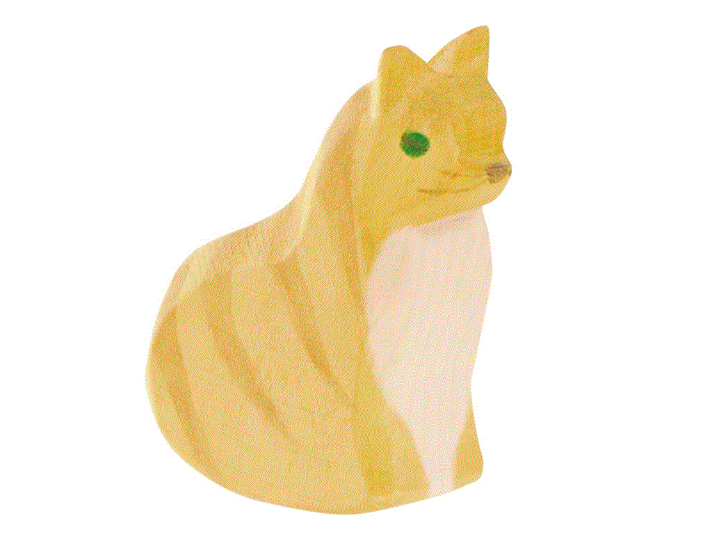Ostheimer Katze sitzend Holzfigur