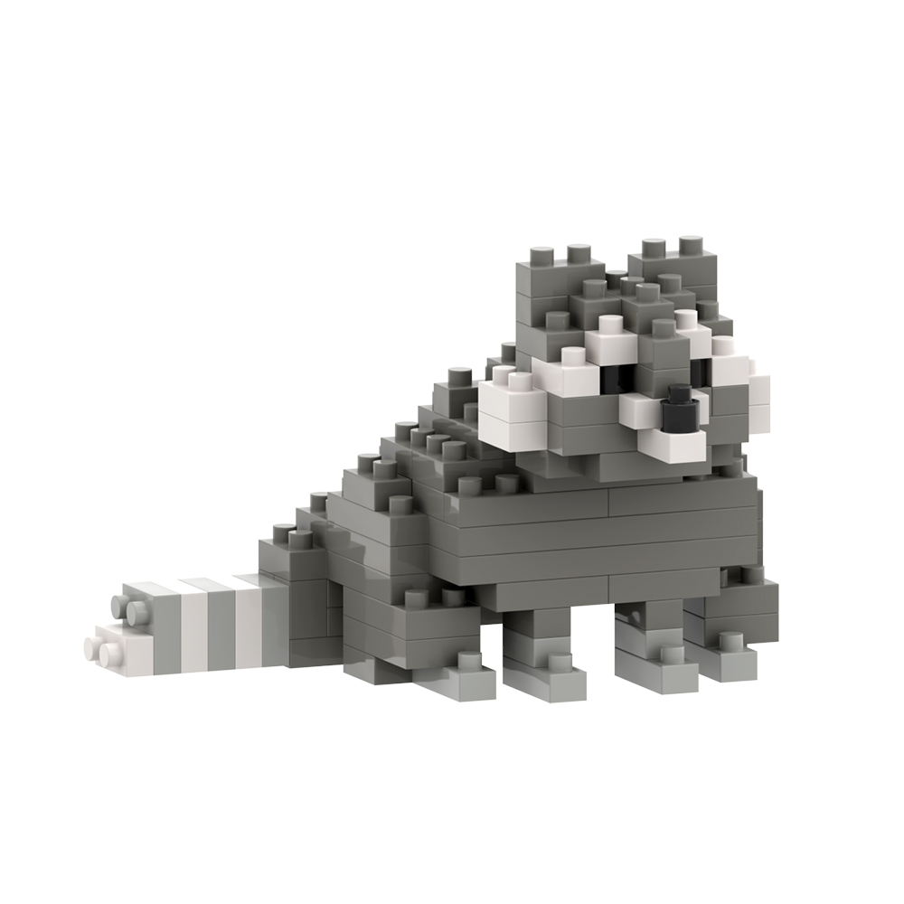 Brixies Waschbär 96 Mini-Klemmbausteine