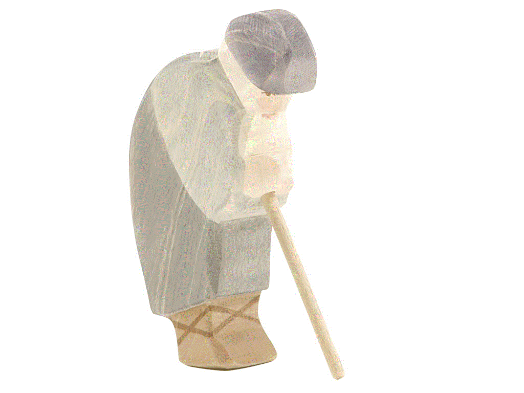 Ostheimer Hirte gebeugt Holzfigur