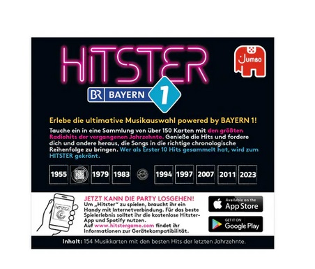 Jumbo Partyspiel Hitster - Bayern 1 Expansion Gesellschaftsspiel rund um die Musik