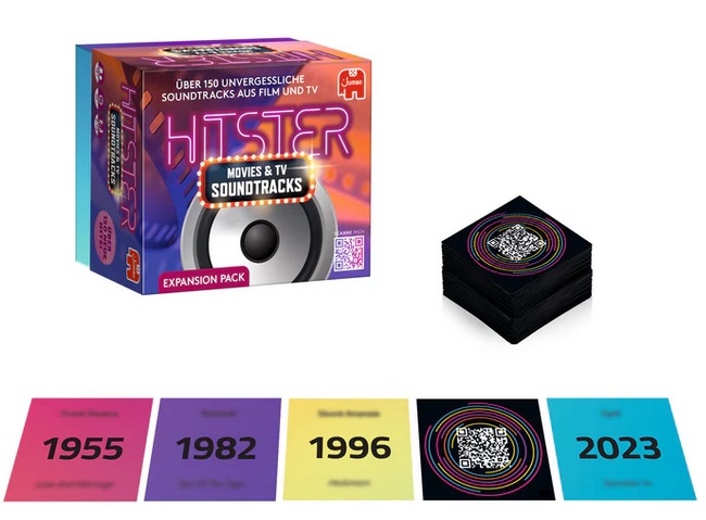 Jumbo Partyspiel Hitster - Movies & TV Soundtracks Expansion Gesellschaftsspiel rund um die Musik