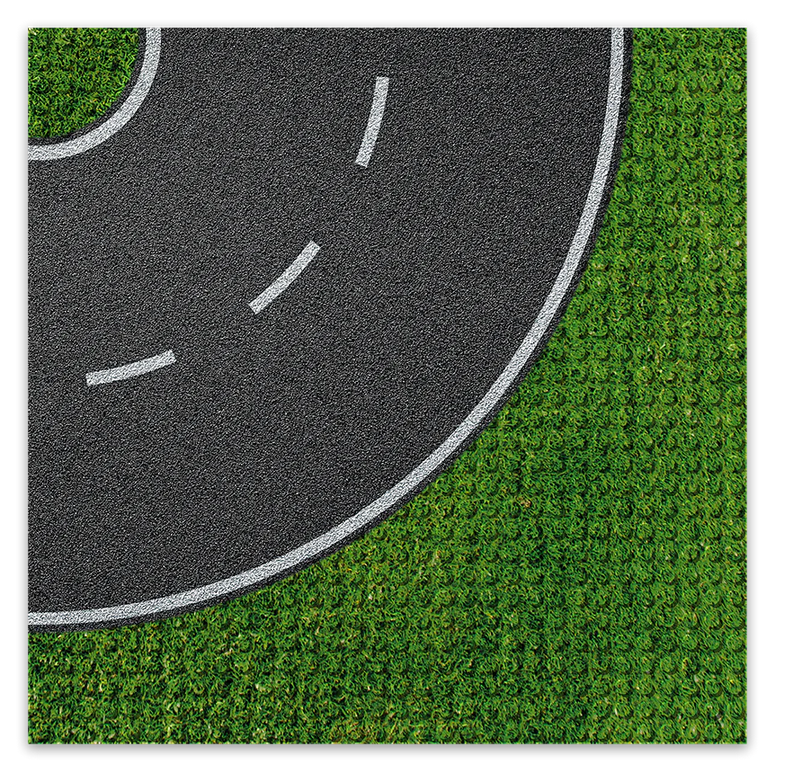 Brixies Plus Bodenplatte Straße Kurve 32 x 32 Noppen Klemmbausteine