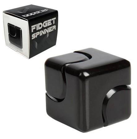 Bopster Fidget Spinner Cube - Black Metall Fidget Toy