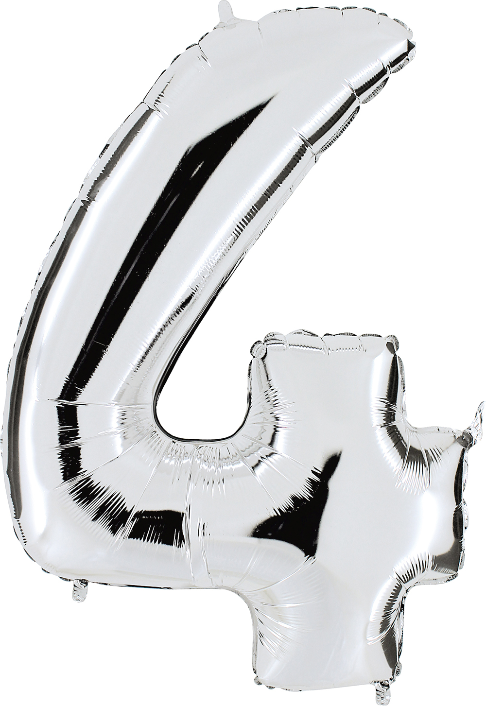 Zahlenballon 40" Folienzahl "4" silber