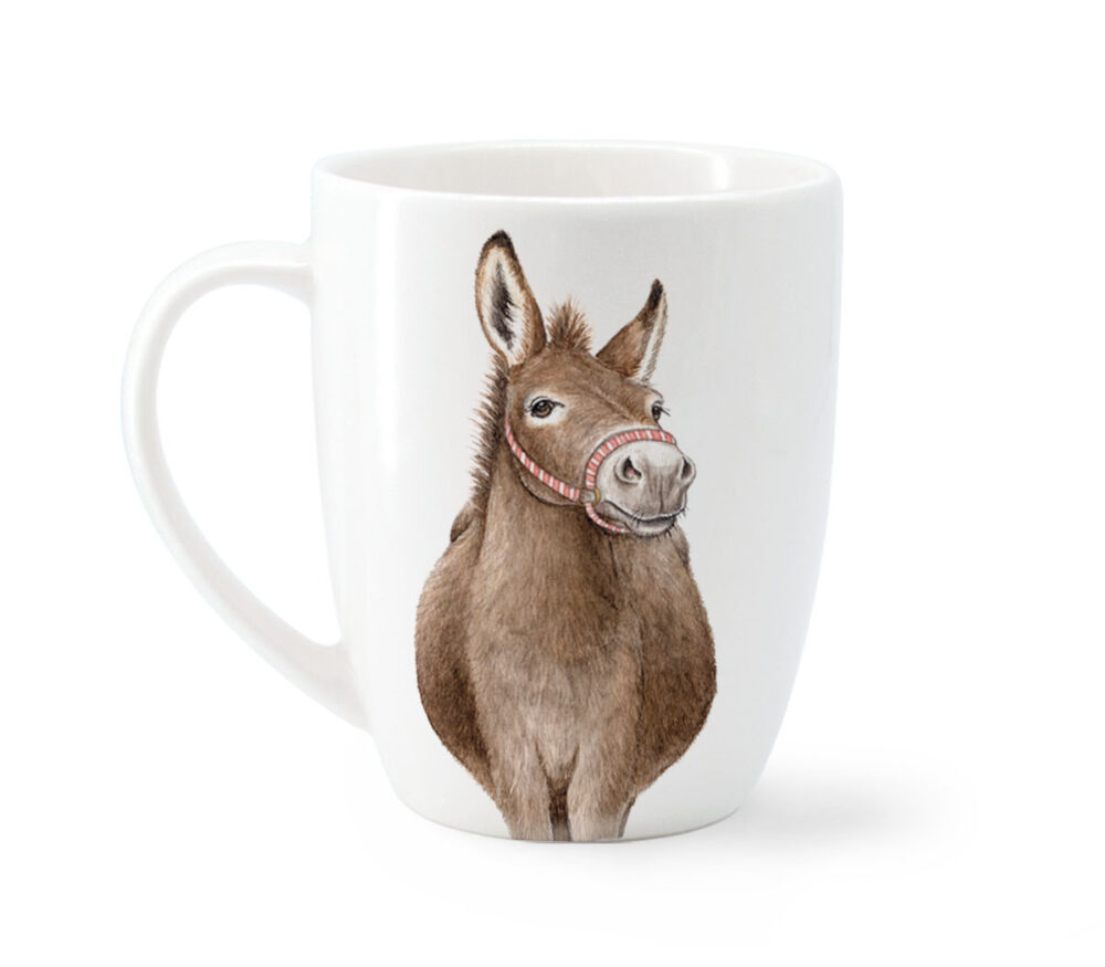 Maluu Tasse Cheeky Donkeys aus Porzellan mit zwei Esel-Motiven