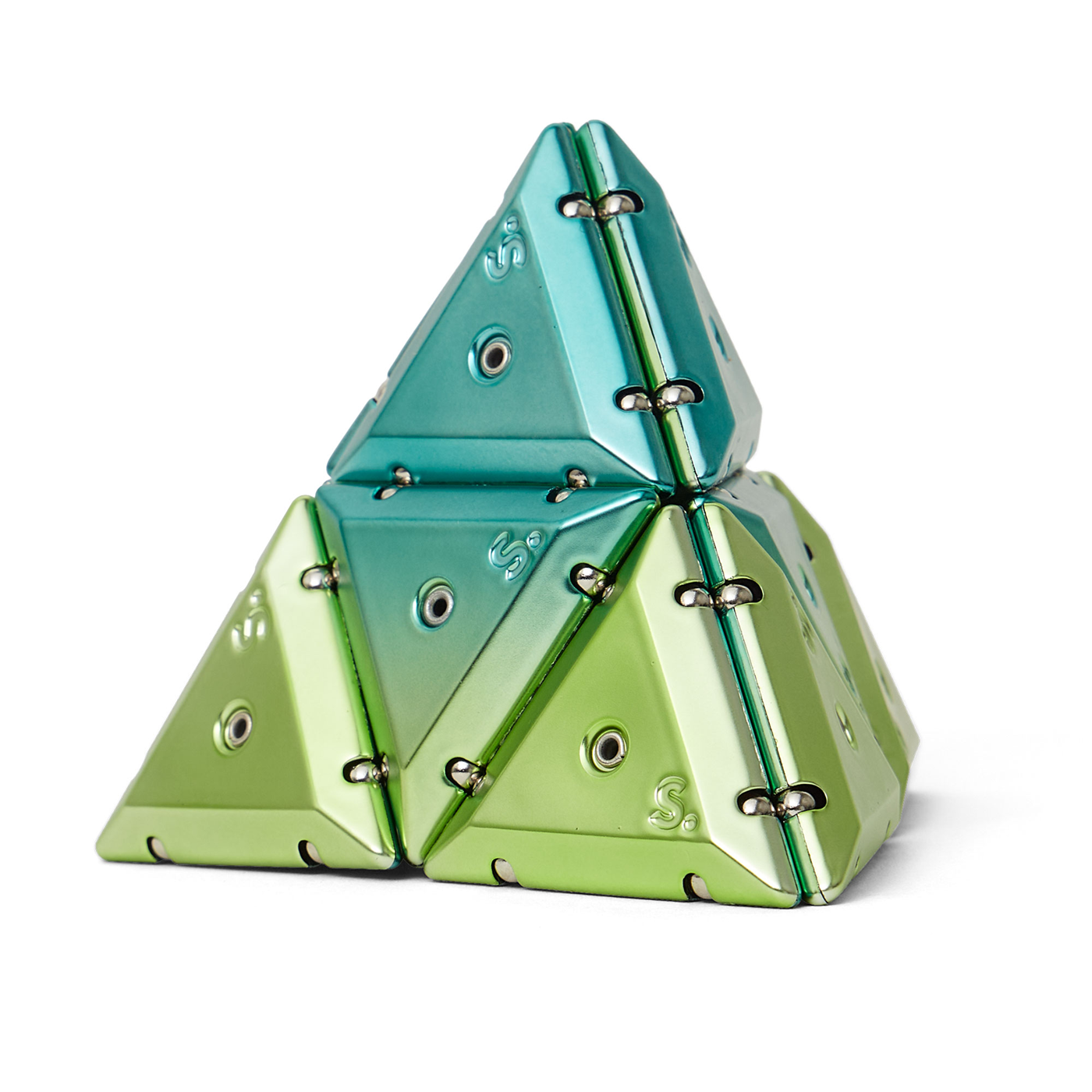 SPEKS Geode Pyramid Chrome Gamma Green Magnet Fidgettoy ab 14 Jahren