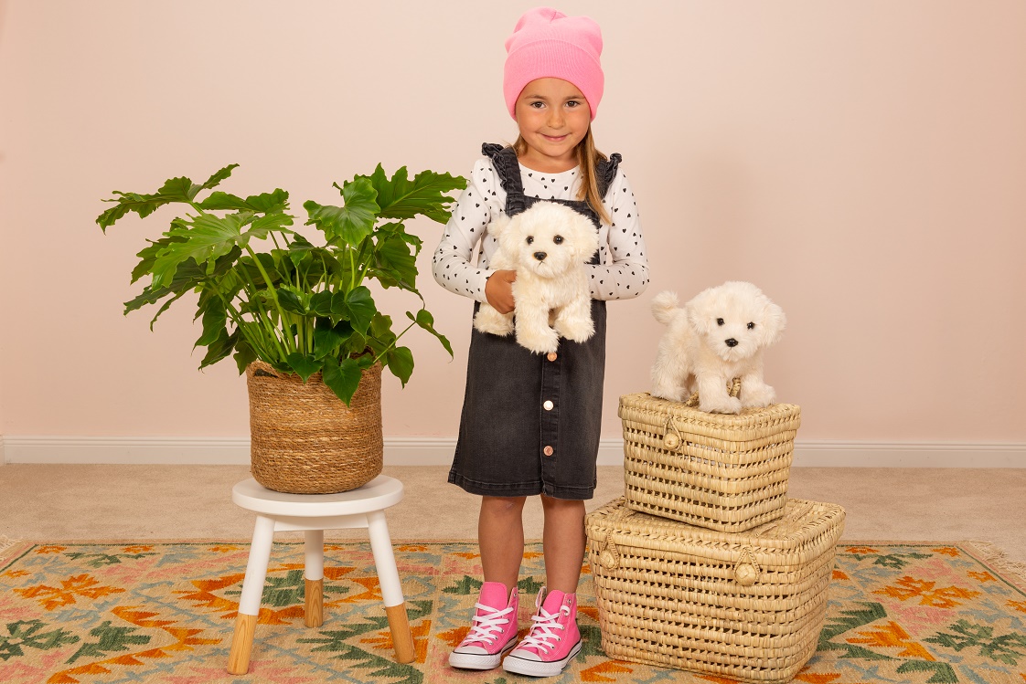 Hermann Teddy Malteser stehend 23 cm Stofftier Hund