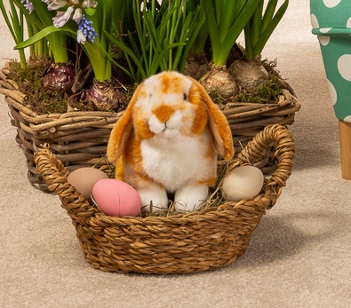 Hermann Teddy Hase sitzend hellbraun/weiß gescheckt 20 cm Stofftier