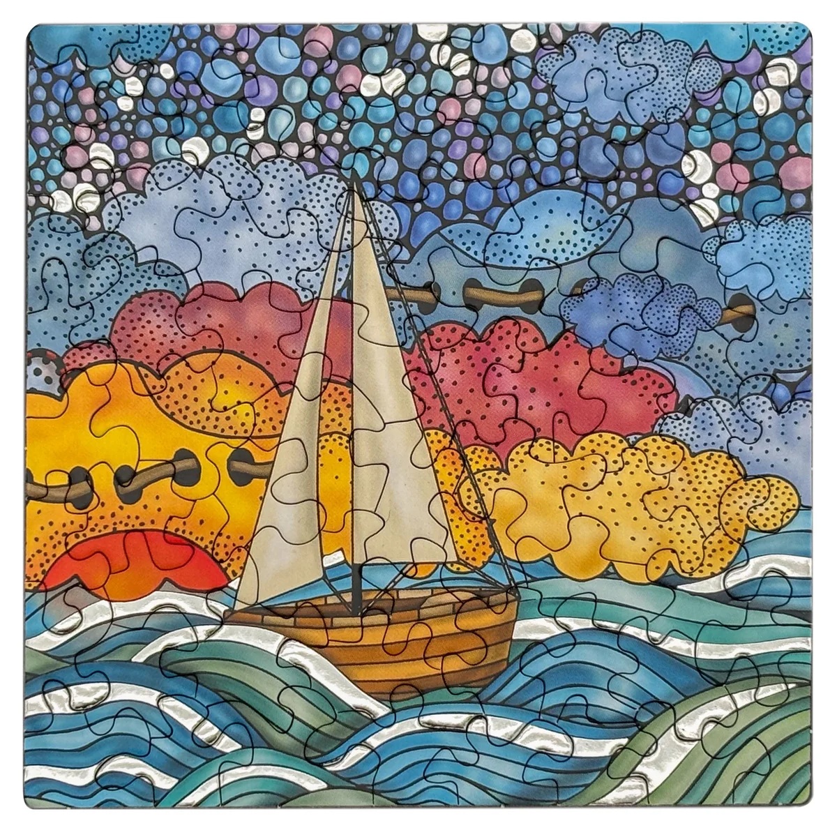 Curiosi Q-Puzzle Silber 02 Segelboot