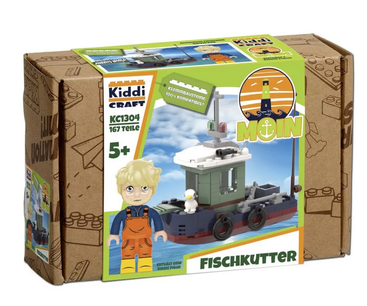 KiddiCraft Klemmbausteinset Fischkutter  167 Teile