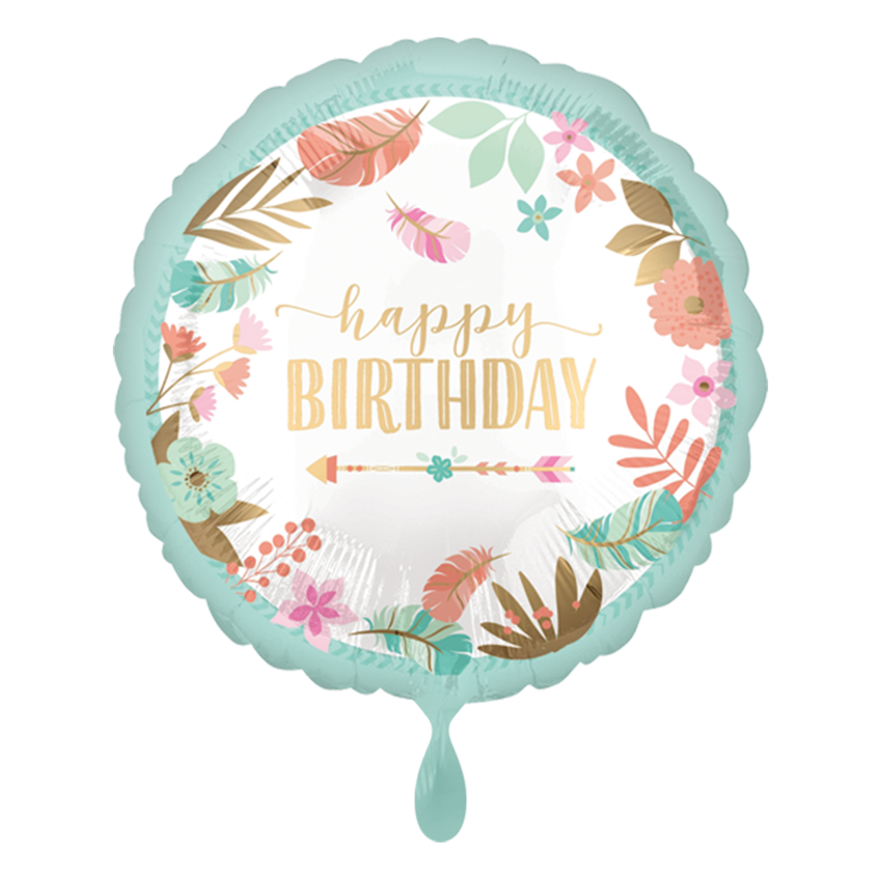 Folienballon rund Motiv Boho Birthday Girl 18" 